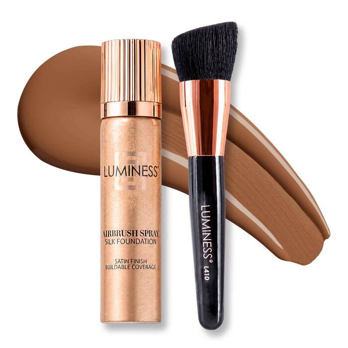 Airbrush Spray Silk Foundation with Buffing Brush - Tan Dark 110Tan Dark 110